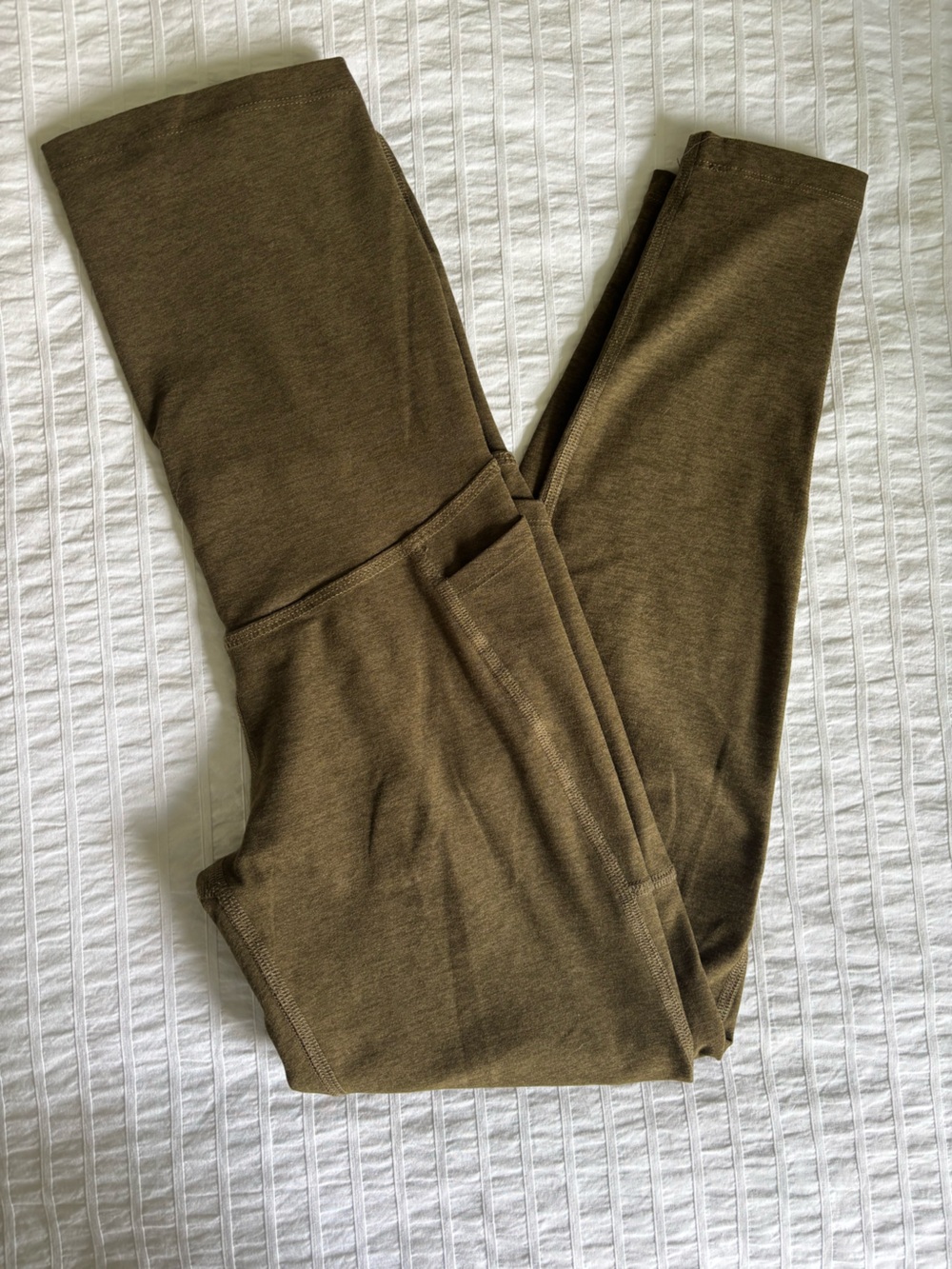 Beyond the Bump Olive Maternity Leggings with High Waist